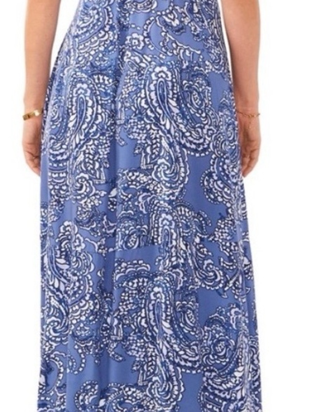 Vince Camuto Blue Paisley Tiered Maxi Dress - Picture 2 of 11